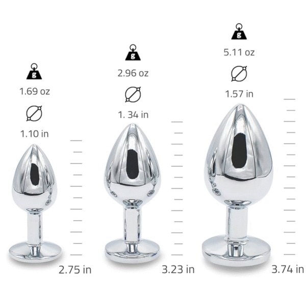 Metal Anal Butt Plug Crystal - Image 2